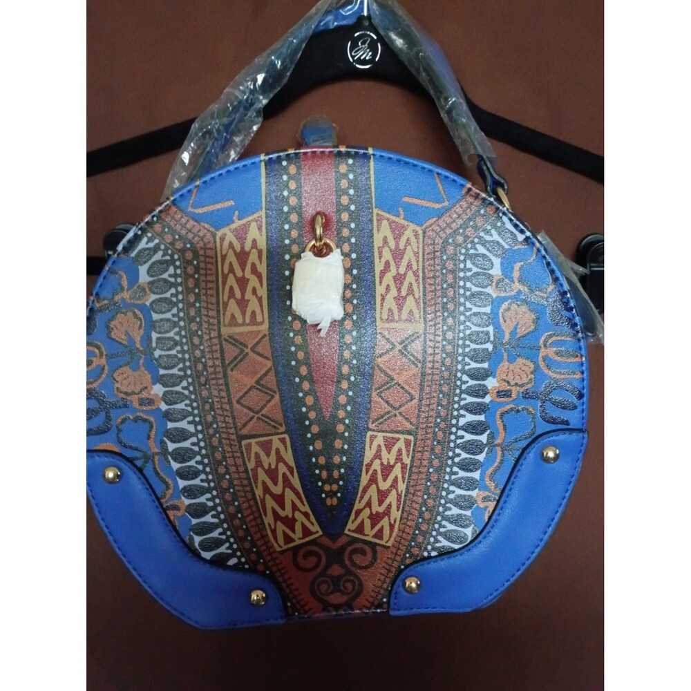Handbag Republic Classic Round Canteen Bag featuring a blue traditional Nwt